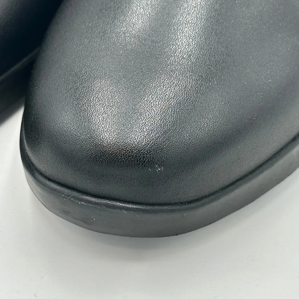 NWD Clarks Suttyn Walk Black Leather Wedge Slip On Shoes Womens Size 8.5 Comfort